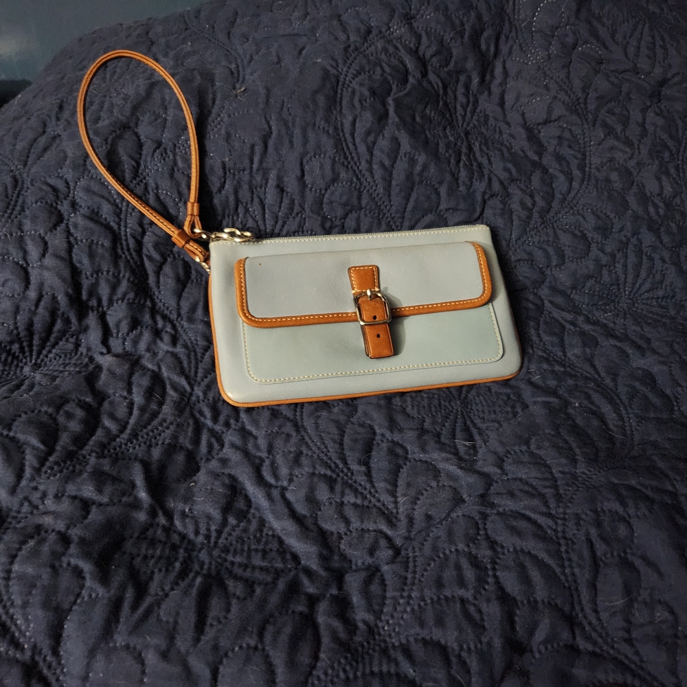 Elegant Tan and Gray Women's Wristlet